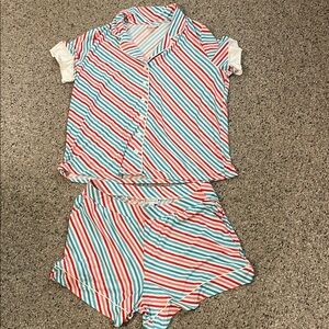 Woman Pajama Set - Red and Blue